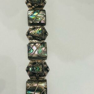 SOLD SOLD Vintage Taxco Iridescent Abalone Bracelet